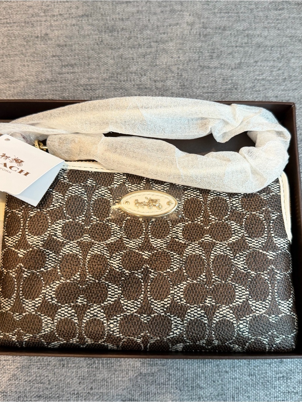 COACH Signature Coated Canvas Wristlet